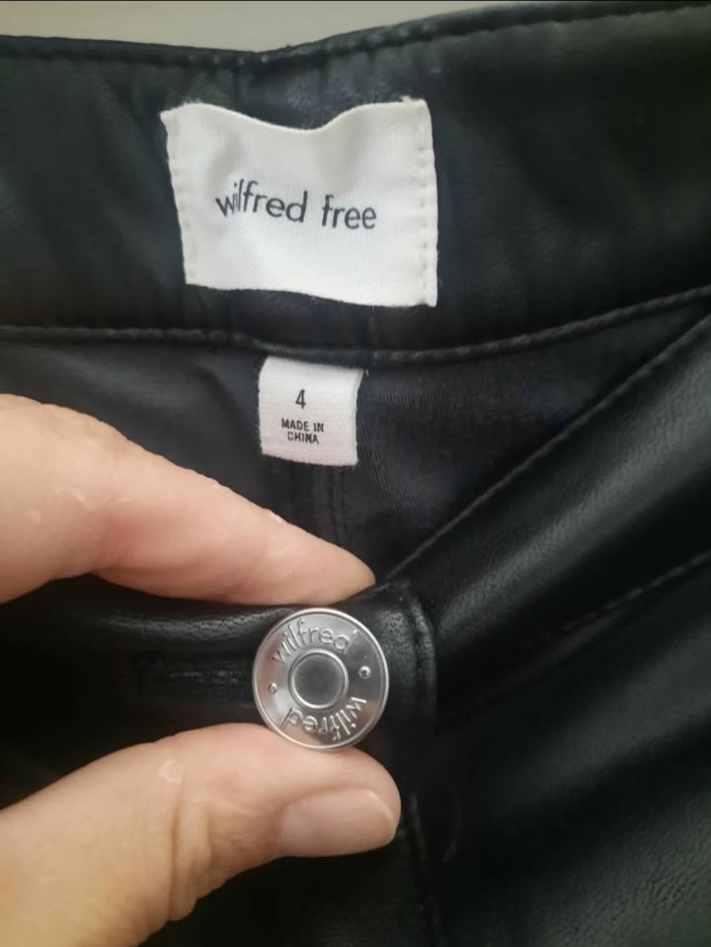 Wilfred Free Black Faux Leather Skinny Pants